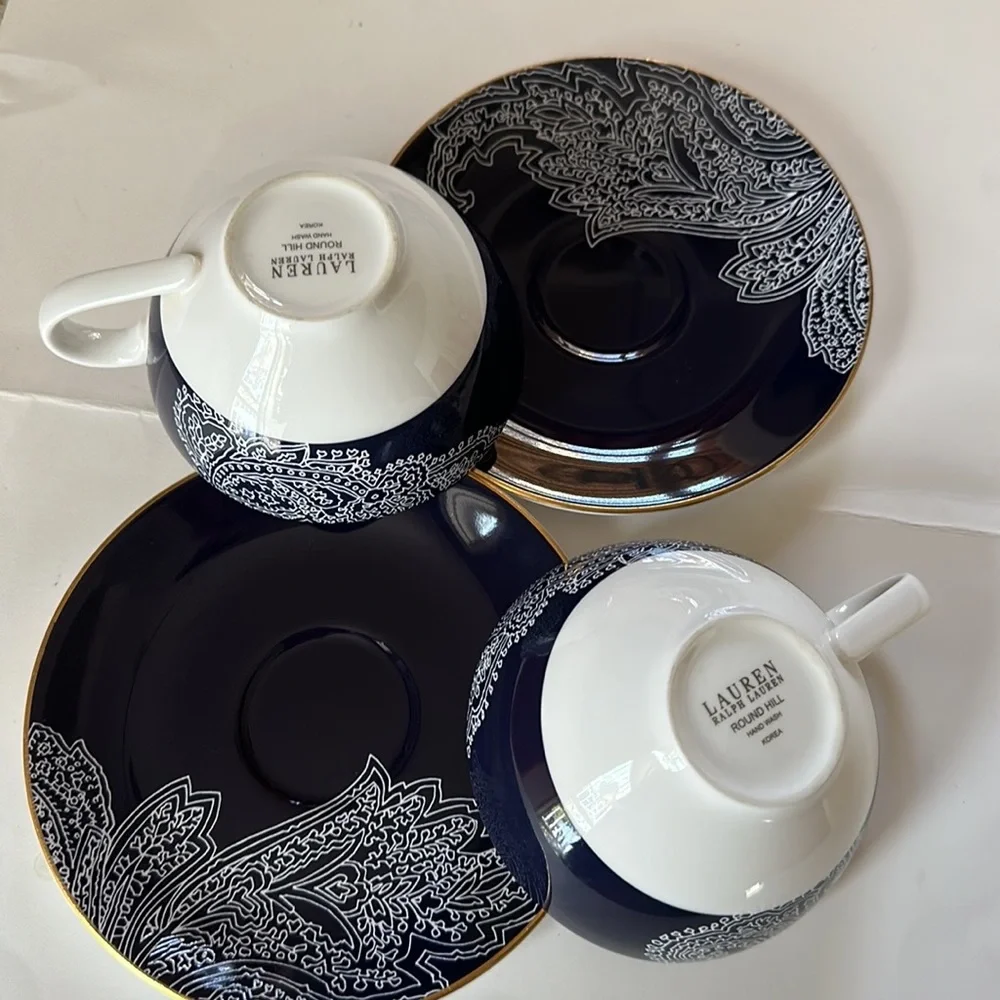 NWOT- LAUREN Ralph Lauren 4pc Round Hill Collection Bundle 2 Cups With S…
